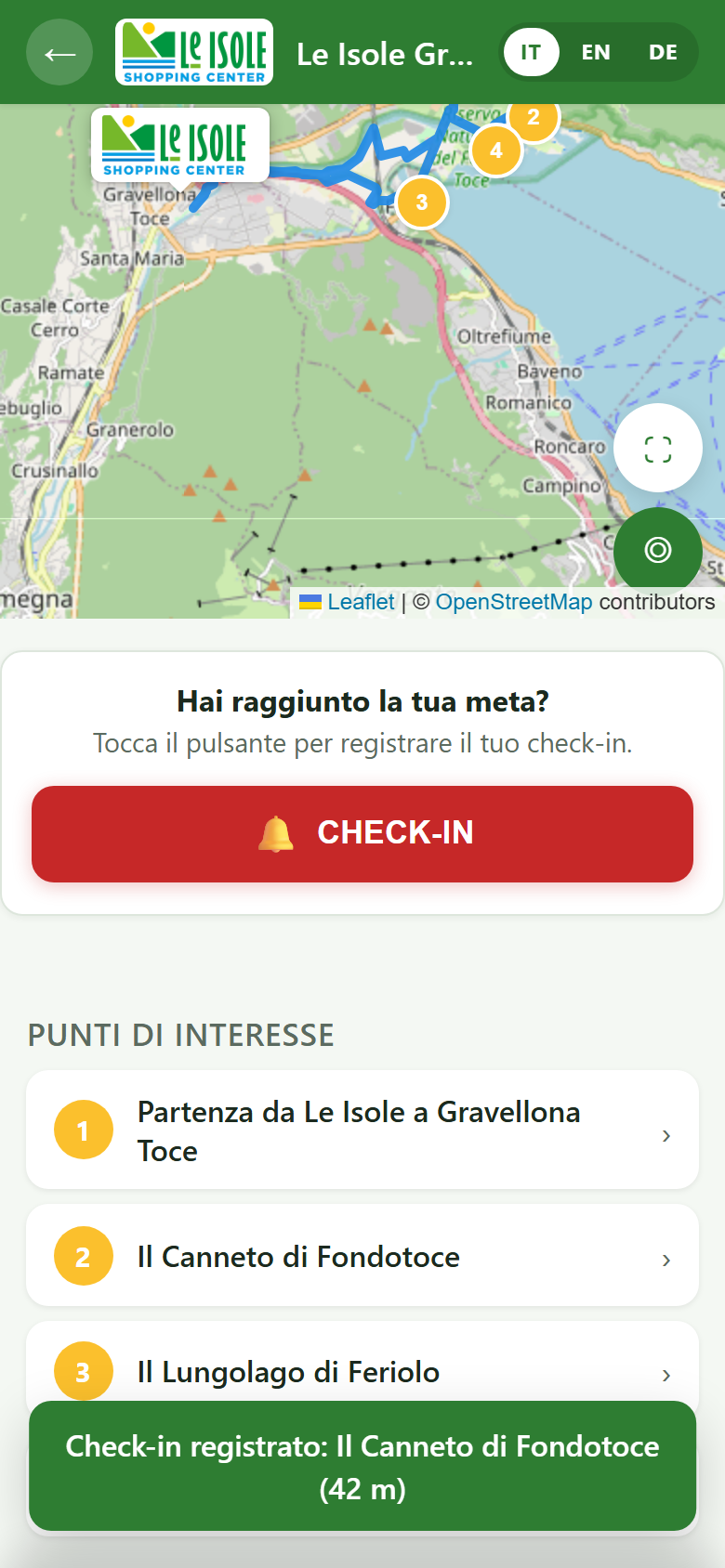 Anteprima feedback post check-in